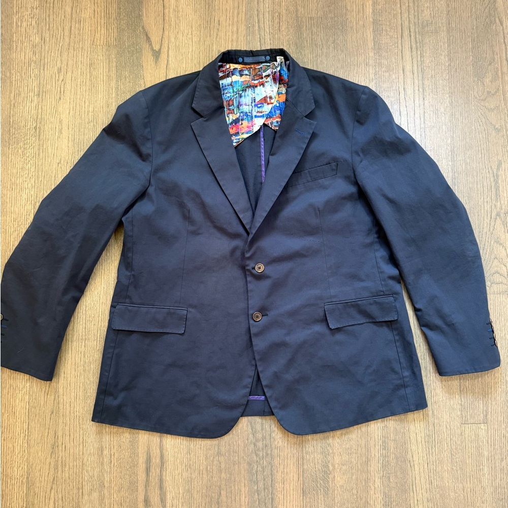 Robert Graham Classic Fit Sport Coat -Size 48-Navy/Gray